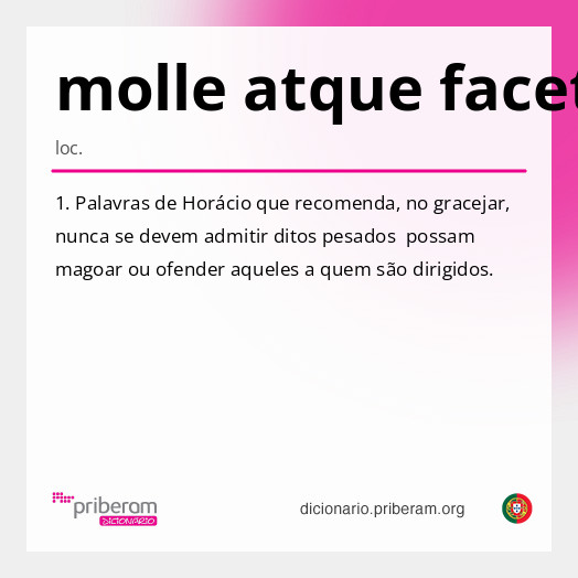 Significado de molle atque facetum